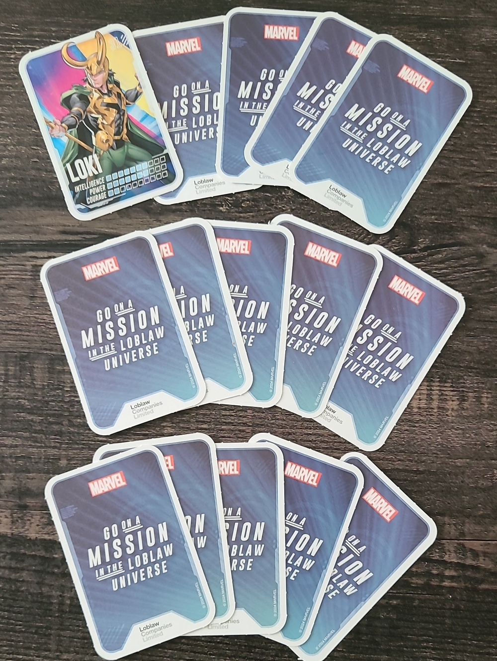 Marvel TRADING Cards 15 Pack Cards from Loblaws Go On A Mission Promotion 2024